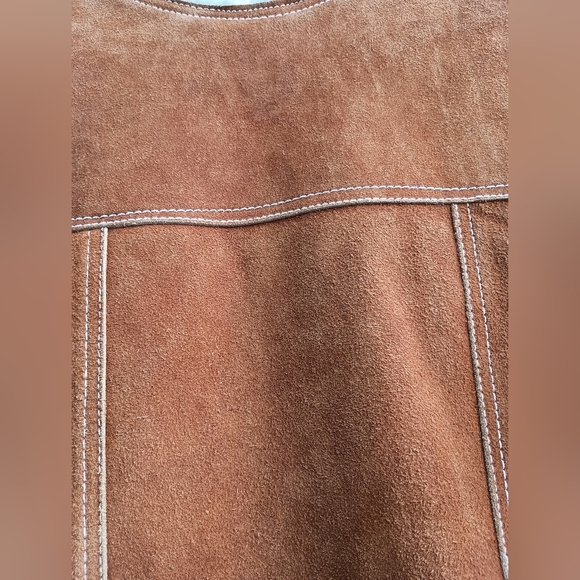 Vintage 1960s-70s Leather & Sheepskin Lined Vest Mexico Size 42! - Picture 8 of 8